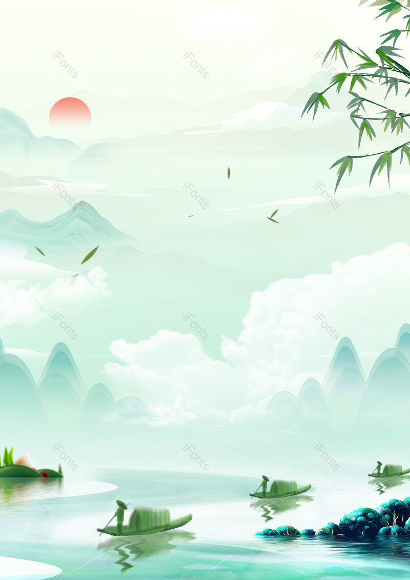 简约清新风格端午划龙舟手机海报背景,插画/手绘图,插画/手绘图库,插画/手绘图下载,插画/手绘